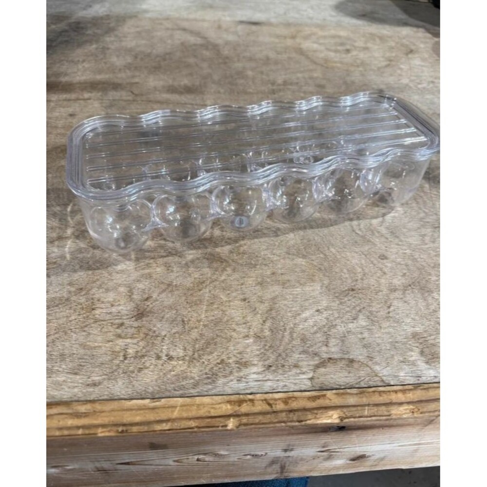 12 Compartment Clear Acrylic Plastic Egg Holder Storage Box Lid